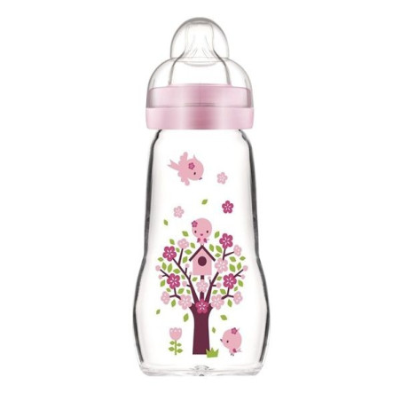 MAM Biberon Verre +2mois 260ml - Rose