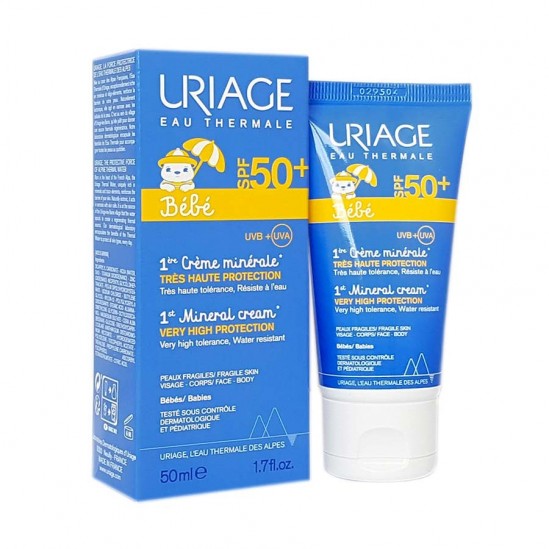 Uriage Bébé 1ère crème minérale SPF50+ tube 50ml