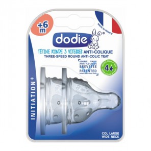 Dodie tétine ronde 3 vitesses débit 4 silicone liquide épais
