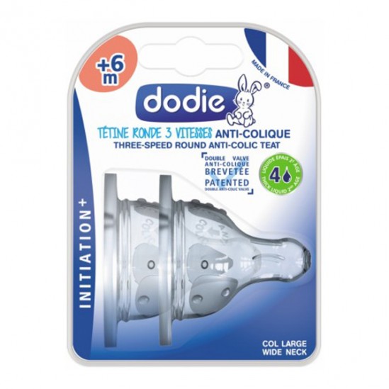 Dodie tétine ronde 3 vitesses débit 4 silicone liquide épais