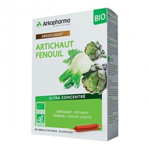 Arkopharma arkofluides artichaut fenouil bio 20 ampoules