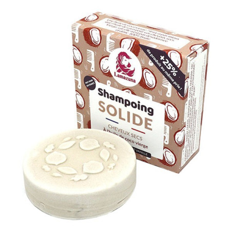 Lamazuna shampoing solide cheveux secs vanille coco 55g